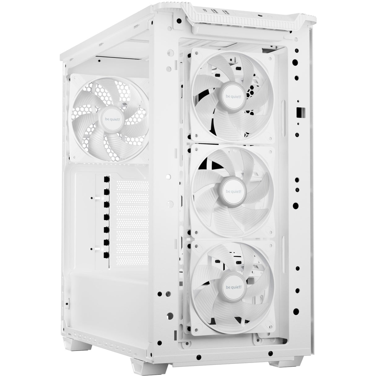 Vær stille! ren base 501 lx midi tårnhus (hvid | 2x USB-A | 1x USB-C | RGB | hærdet glas)