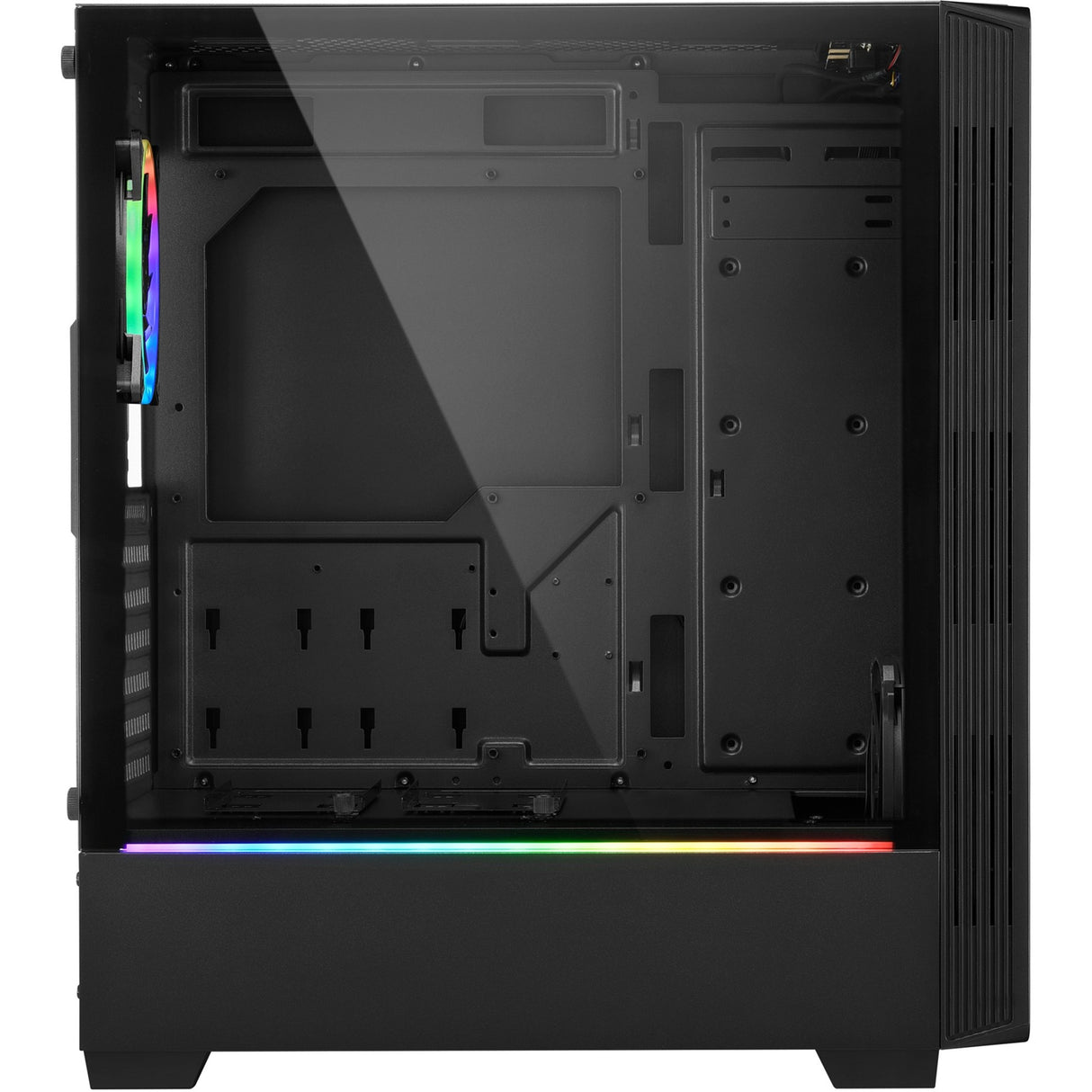 Sharkoon rgb lit 100 midi tårnhus (sort | 3x usb-a | rgb | vindue)