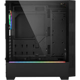 Sharkoon rgb lit 100 midi tårnhus (sort | 3x usb-a | rgb | vindue)