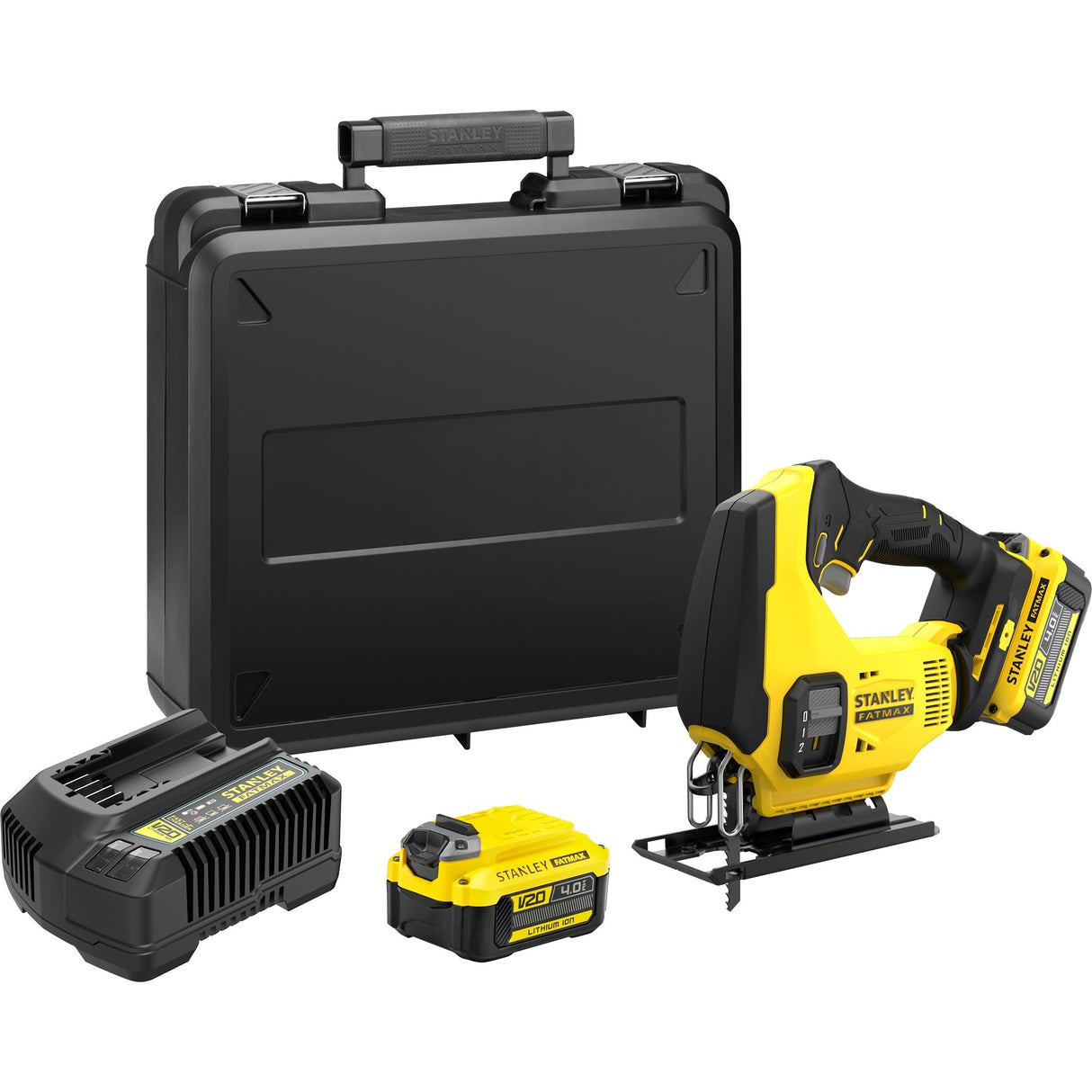 Stanley sfmcs600m2k fatmax® v20 batteristiksav 18v 4.0ah i kuffert