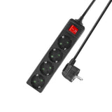 Act connectivity act strømskinne med lysende kontakt, 4 stikkontakter, 2 m, sort ac2440
