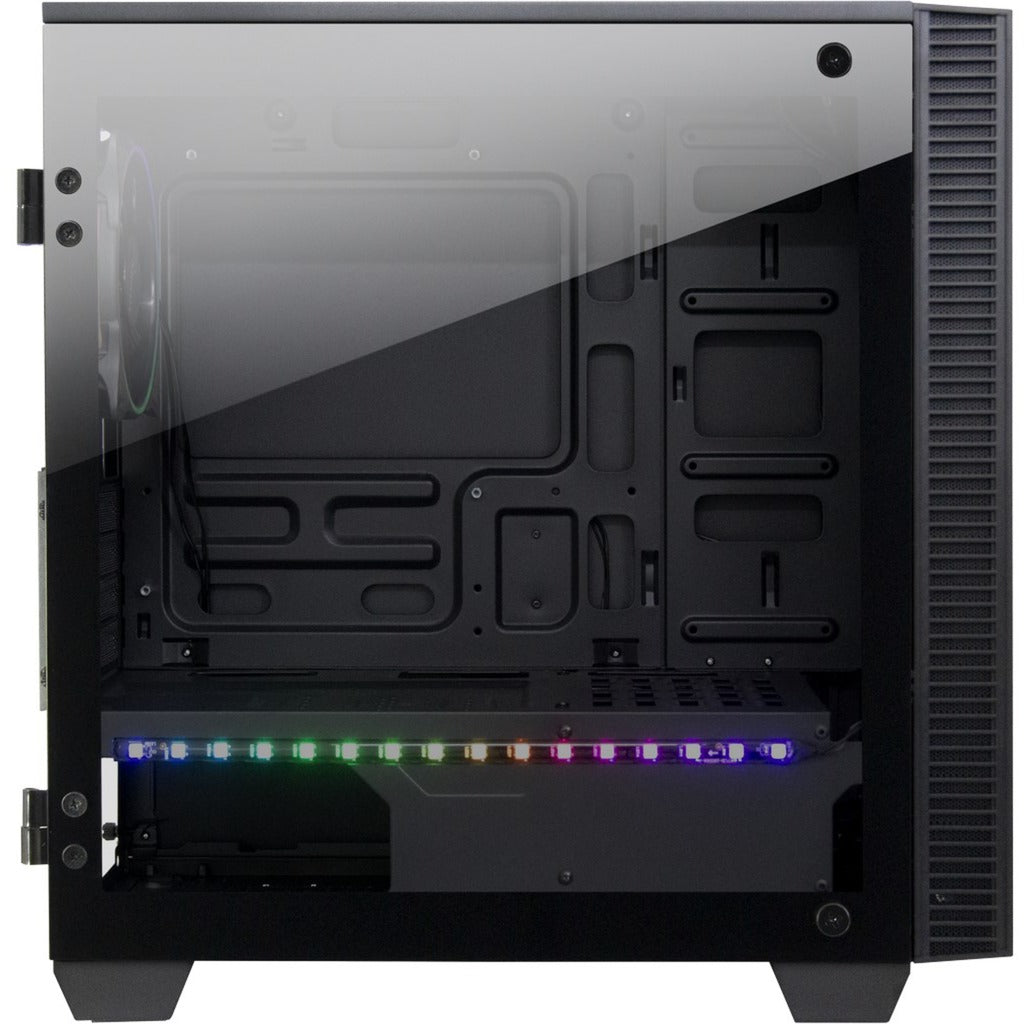Inter-tech x-608 infinity mikro midi tårnhus (sort | 1x USB-A | 1x USB-C | RGB | vindue)