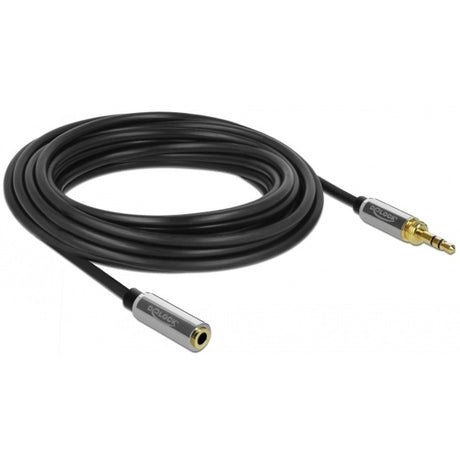 Delock stereostik 3,5 mm 3-benet han > hun forlængerkabel (sort, 5 meter)