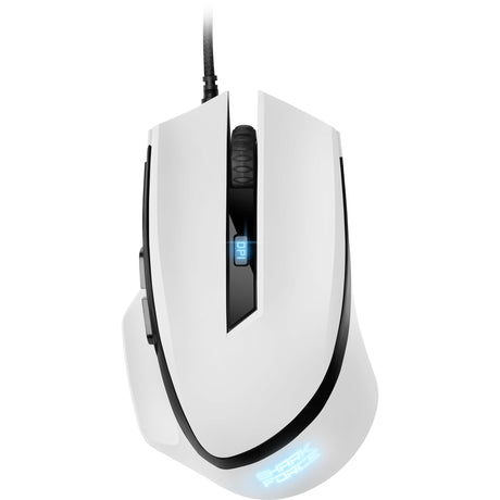 Sharkoon shark force ii gaming mus (hvid, 400 - 4200 dpi, flerfarvede LED'er)