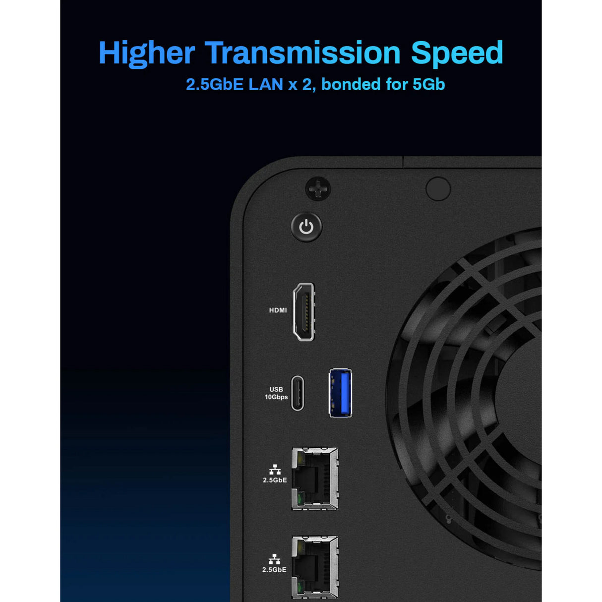 Terramaster F6-424 NAS (sort, 2x 2,5 GBE, HDMI, USB)