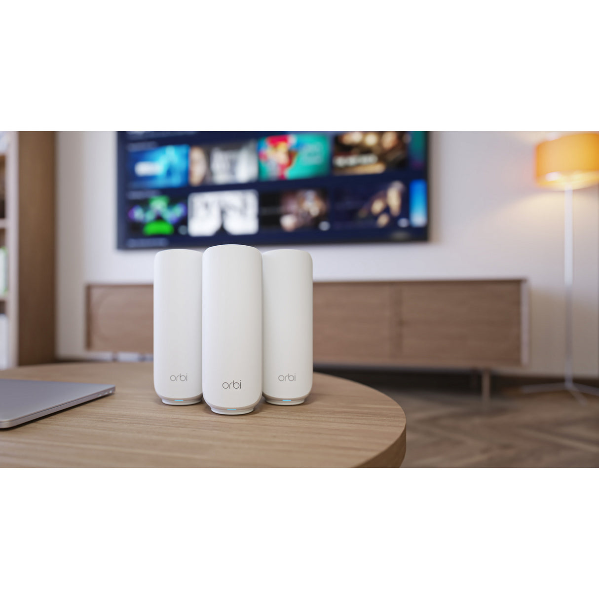 Netgear Orbi 370 WiFi mesh system, dual-band WiFi 7 mesh system, 3 styks mesh router (hvid, 1x Orbi WiFi 7 router (RBE371), 2x Orbi WiFi 7 satellitter (RBE370))