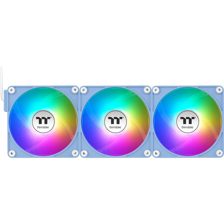 Thermaltake ct120 ex argb sync pc køleblæser hortensiablå (3-fan pakke) kuffertventilatorer (lyseblå, 3 stk., 120 x 120 x 25 mm, pwm)