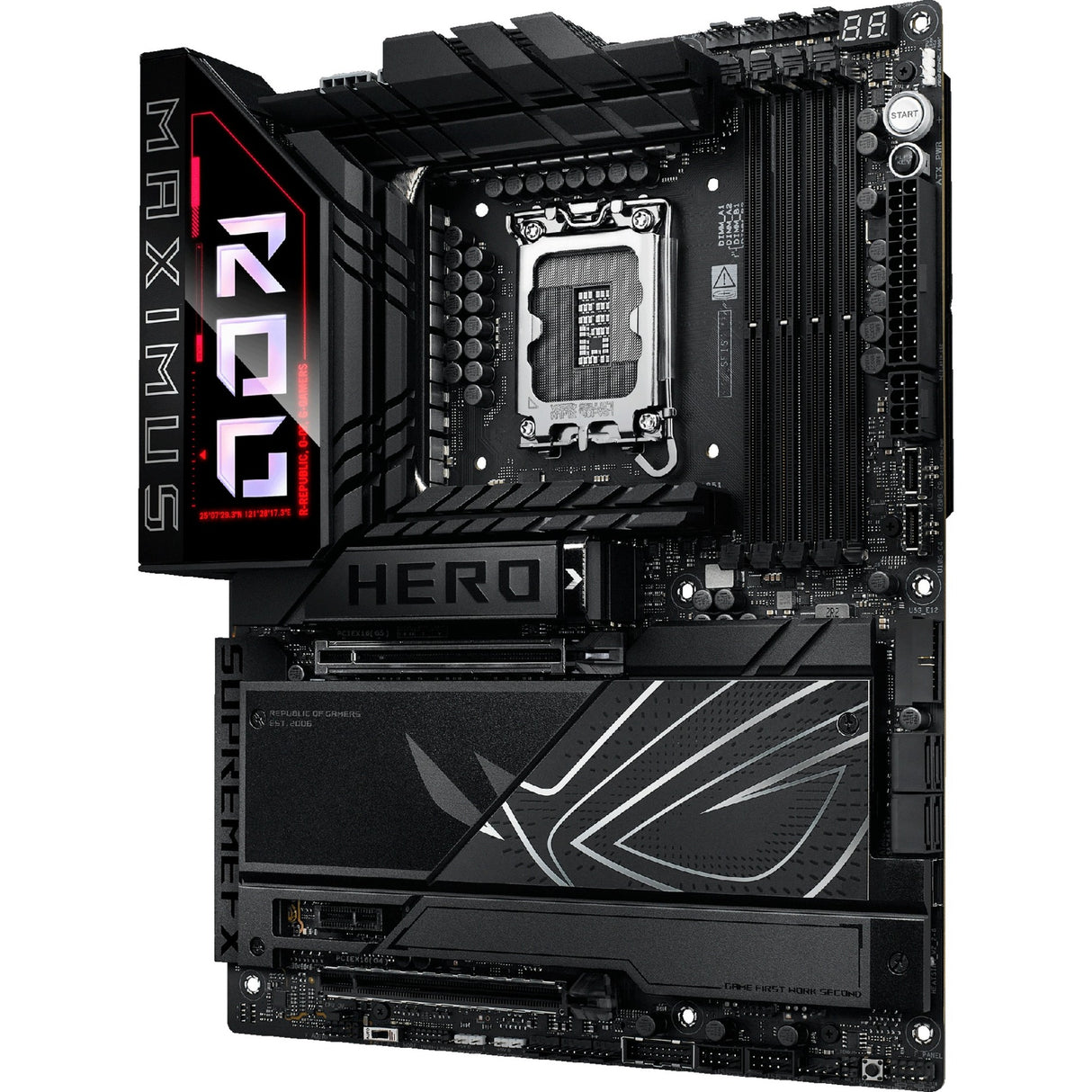 Asus Rrog Maximus Z890 Hero Socket 1851 bundkort (sort, RAID, 2,5 GB-LAN, 5 GB-LAN, Wi-Fi 7, BT, lyd, ATX)