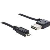 Delock USB 2.0 han venstre højre > micro-B, 3 m kabel (sort, 83384)