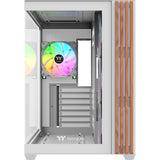 Thermaltake view 380 ws argb sne midi tårnhus (hvid træfarve | 2x USB-A | 1x USB-C | RGB | hærdet glas)