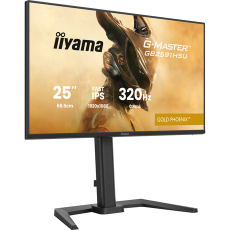 Iiyama G-Master Gold Phoenix GB2591HSU-B1 24.5 gaming-skærm (sort (mat), 320 Hz, HDMI, DisplayPort, USB, lyd)