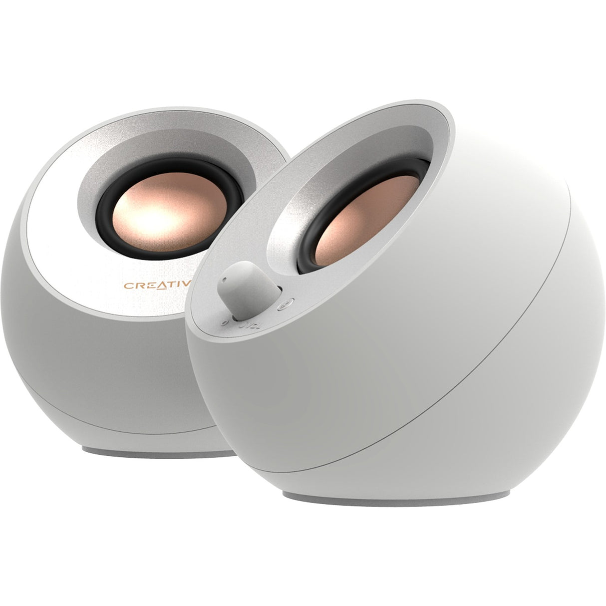 Creative Pebble V3 PC-højttaler (hvid, Bluetooth, USB-C, Aux)