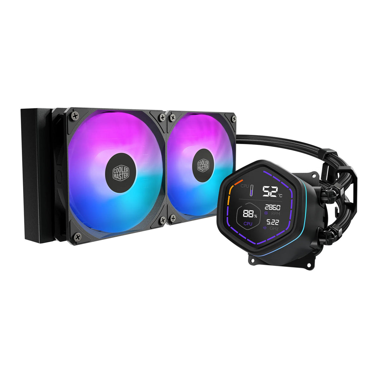 Cooler master masterliquid core nex digital 240 sort vandkøling (sort, argb)