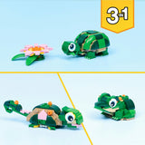 Lego ® creator 3-i-1 skildpadde med åkande - legetøjsmodel - omdannes til en kamæleon eller frø - 31377