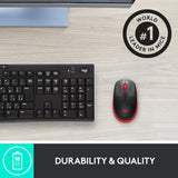Logitech m190 trådløs mus i fuld størrelse (rød, 1000 dpi)