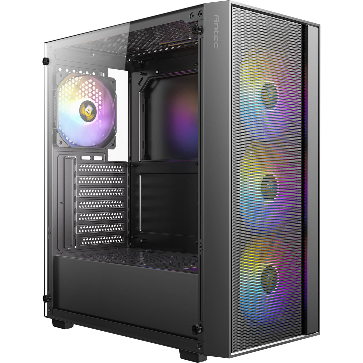 Antec ax65 argb midi tårnhus (sort | 3x usb-a | hærdet glas)