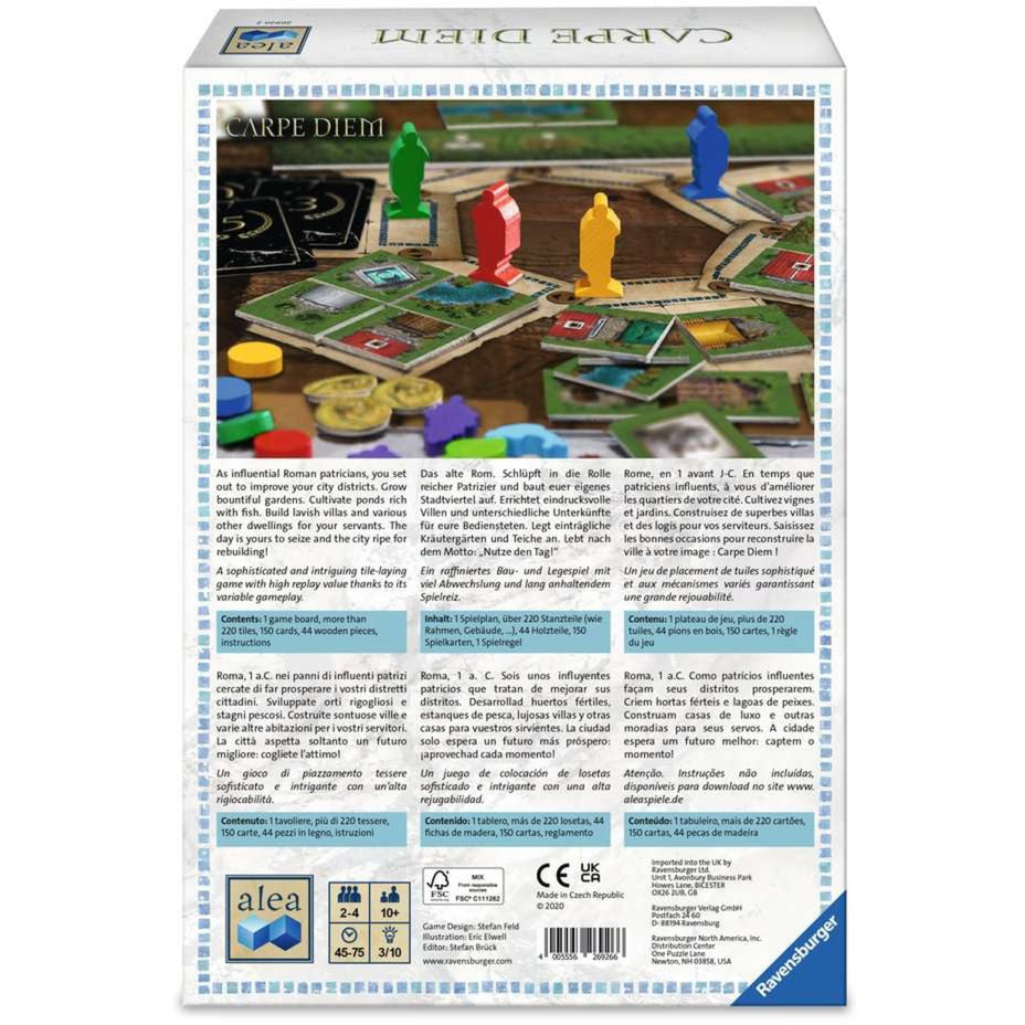Ravensburger carpe diem brætspil (engelsk, 2 - 4 spillere, 45 - 75 minutter, fra 10 år))