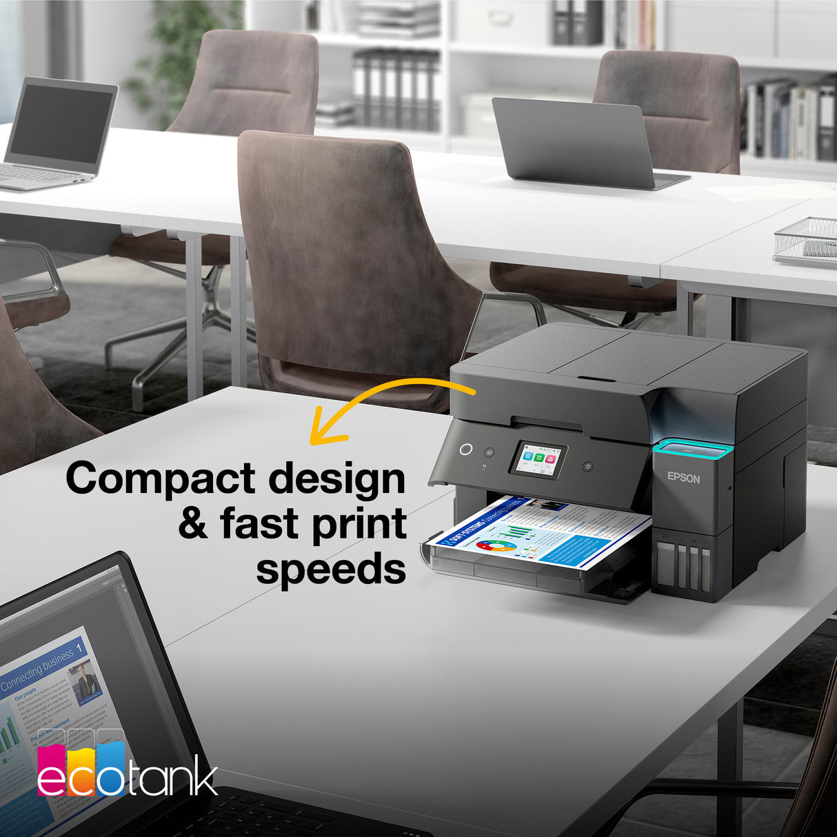 Epson ecotank et-4950 alt-i-en inkjetprinter (sort, fax, scanning, kopi, WiFi, inklusive op til 3 års blæk)