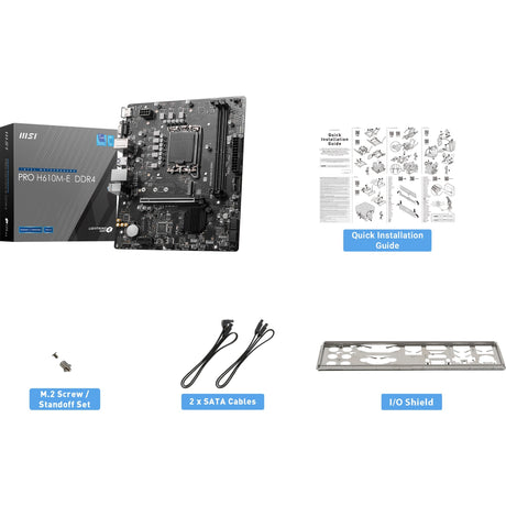 MSI Pro H610M-E DDR4 Socket 1700 bundkort (sort, GB-LAN, lyd, µATX)