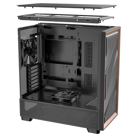 Antec Flux Midi Tower-hus (sort | 2x USB-A | 1x USB-C | hærdet glas)