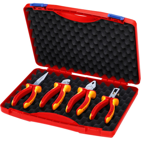 Knipex elektroniksæt vde 002015 tangsæt (rød gul, 4-delt)