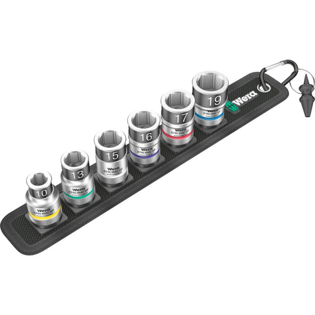 Wera belt c 1 zyklop topnøglesæt, 1 2 topnøgle (sort, 7-delt, med holdefunktion)