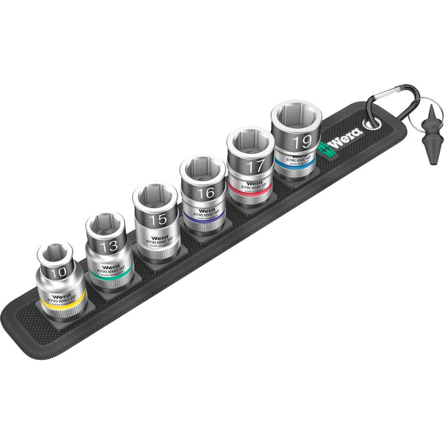 Wera belt c 1 zyklop topnøglesæt, 1 2 topnøgle (sort, 7-delt, med holdefunktion)