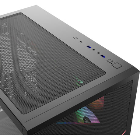 Xyz PC Gear Qubex Midi Tower-hus (sort | 2x USB-A | 1x USB-C | Hærdet glas)