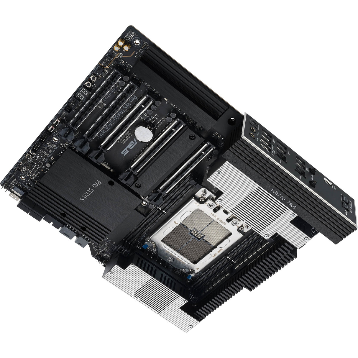 Asus pro ws trx50-sage wifi socket str5 bundkort (sort grå, raid, 10gb-lan, 2,5gb-lan, wi-fi 7, bt, lyd, ceb)