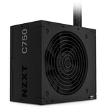 Nzxt c750 bronze modulær 750 watt strømforsyning (sort, 1x 12v-2x6, 4x pcie)