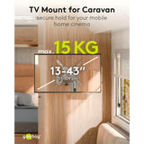 Goobay TV vægmontering campingvogn fullmotion (m), 13 til 43 tommer vægmontering (sølv)