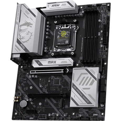 Msi mag x870e gaming max wifi socket am5 moederbord (zwart, 5 gb-lan, wi-fi 7, bt 5.4, sound, atx)