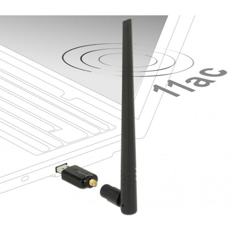 Delock USB 3.0 dual-band WLAN stick antenne (sort)