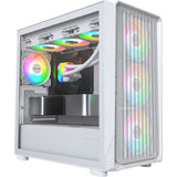 Montech x5m midi tårnhus (hvid | 2x USB-A | 1x USB-C | RGB | hærdet glas)