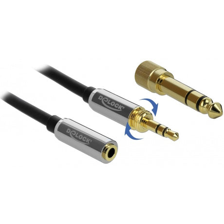 Delock stereostik 3,5 mm 3-benet han > hun forlængerkabel (sort, 5 meter)