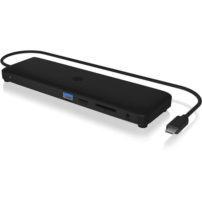 Icy box ib-dk2116-c 11-i-1 mobil dockingstation med tredobbelt videoudgang (sort, HDMI, Displayport, LAN, USB Type-C)