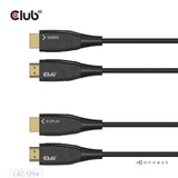 Club 3d hdmi hybrid aoc kabel 8k60hz 4k120hz, 100 m kabel (sort)