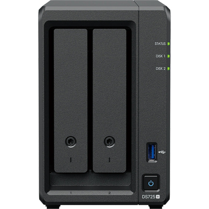 Synology diskstation ds725+ nas (sort, 2x LAN, USB-A 3.2 (5 Gbit s))