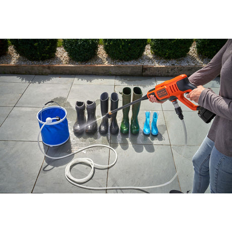 Black+decker bcpc18d1 18v 24bar højtryksrenser - inklusive 1x2,0 ah batteri - bcpc18d1-qw