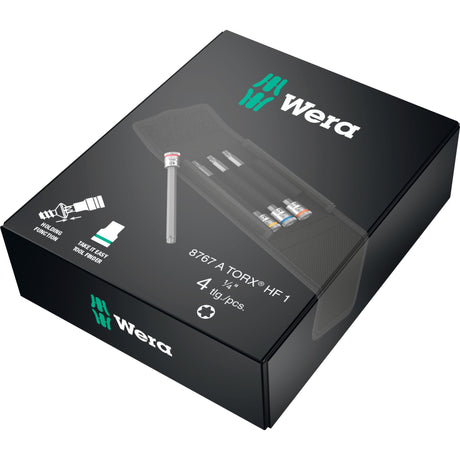 Wera 8767 a torx® hf 1 zyklop bit topnøglesæt torx topnøgle (sort sølv, 4-delt, med holdefunktion, 1 4-drev)