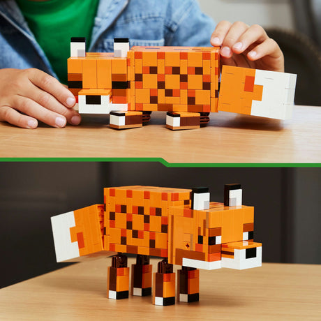 Lego minecraft ræven børnehave dekoration og dyrelegetøj til børn - 21588