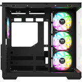 Thermaltake view 380 ws argb midi tårnhus (sort træfarve | 2x USB-A | 1x USB-C | RGB | hærdet glas)