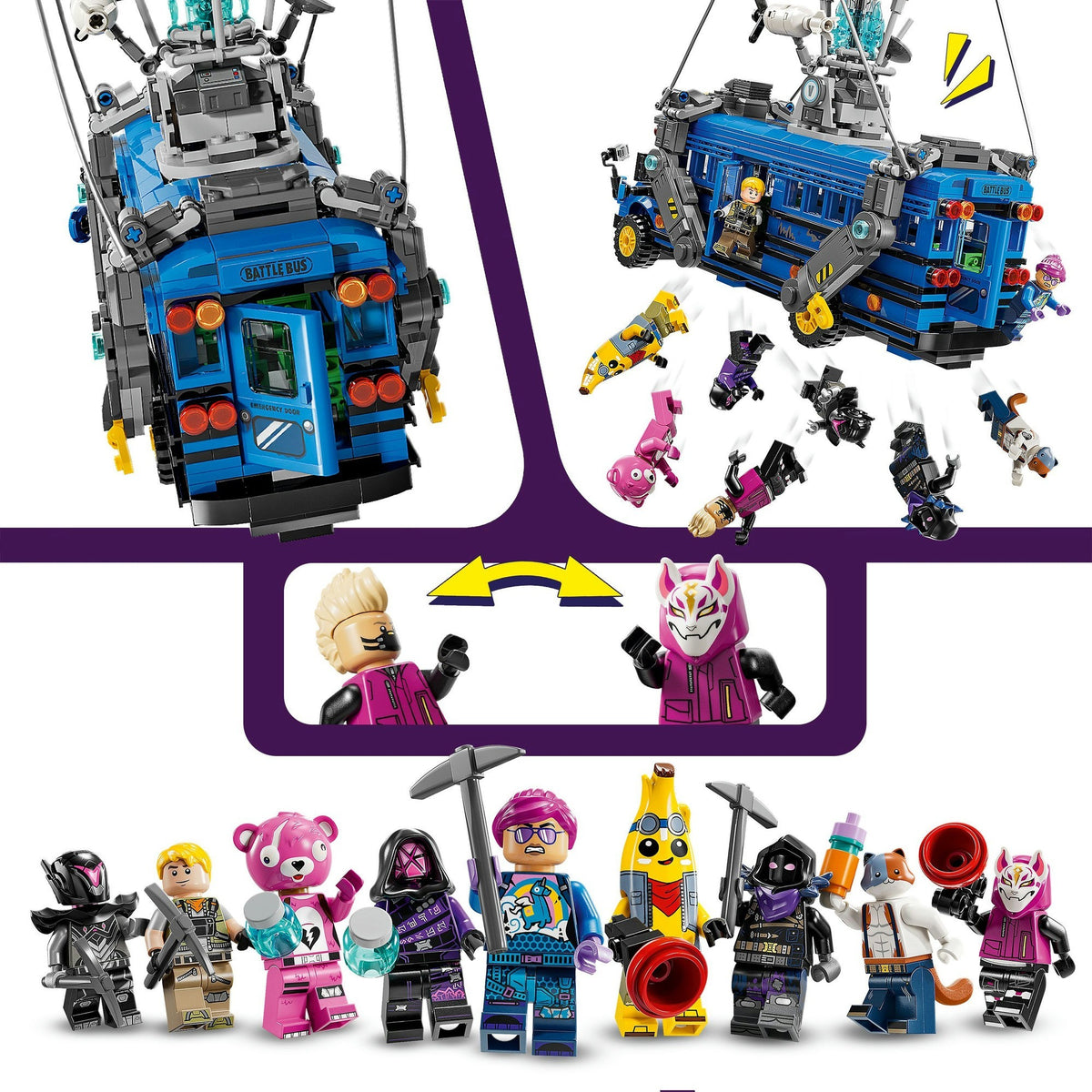 Lego Fortnite Battle Bus fra videospillet - 77073