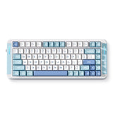 Mchose x75 v2 blue whale sea brugerdefineret mekanisk rgb-tastatur (hvid, us-layout (qwerty), swk whale sea, 75%, rgb, hot swap, double-shot pbt, trådløs | bluetooth | usb-c)