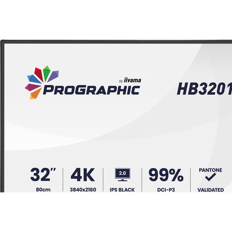 Iiyama prographic hb3201uhsnp-b1 31.5 4k uhd-skærm (sort (mat), hdmi, displayport, usb-c, lyd)