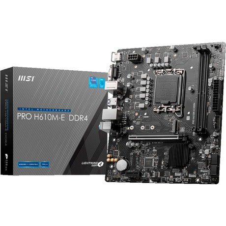 MSI Pro H610M-E DDR4 Socket 1700 bundkort (sort, GB-LAN, lyd, µATX)