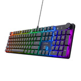 Trust GXT 866 Torix mekanisk gaming-tastatur (sort, amerikansk layout (QWERTY), Huano Red, 100 %, RGB)