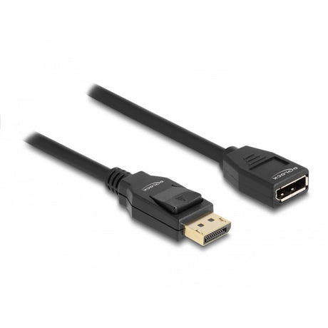 Delock displayport 1.2 forlængerkabel (sort, 2 meter, 4k 60 hz)