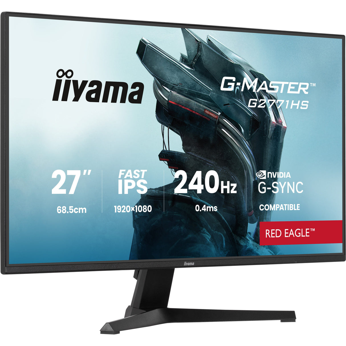 Iiyama g-master red eagle g2771hs-b1 27 gaming skærm (sort, 2x HDMI, skærmport, 240 Hz)
