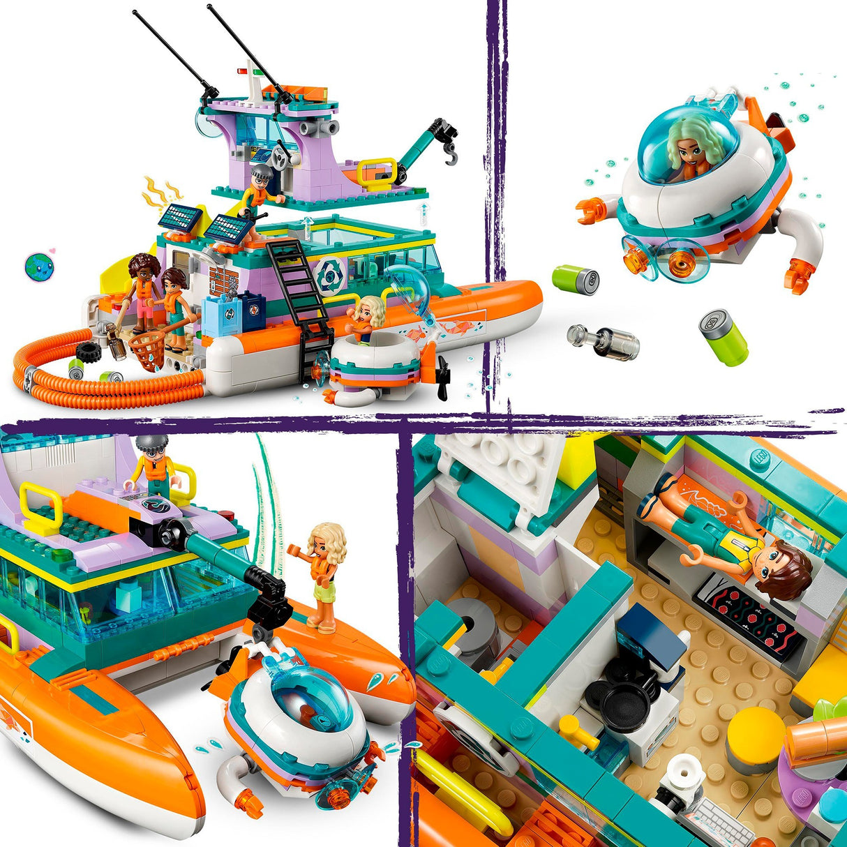 Lego friends - konstruktionslegetøj til søredningsbåd (41734)